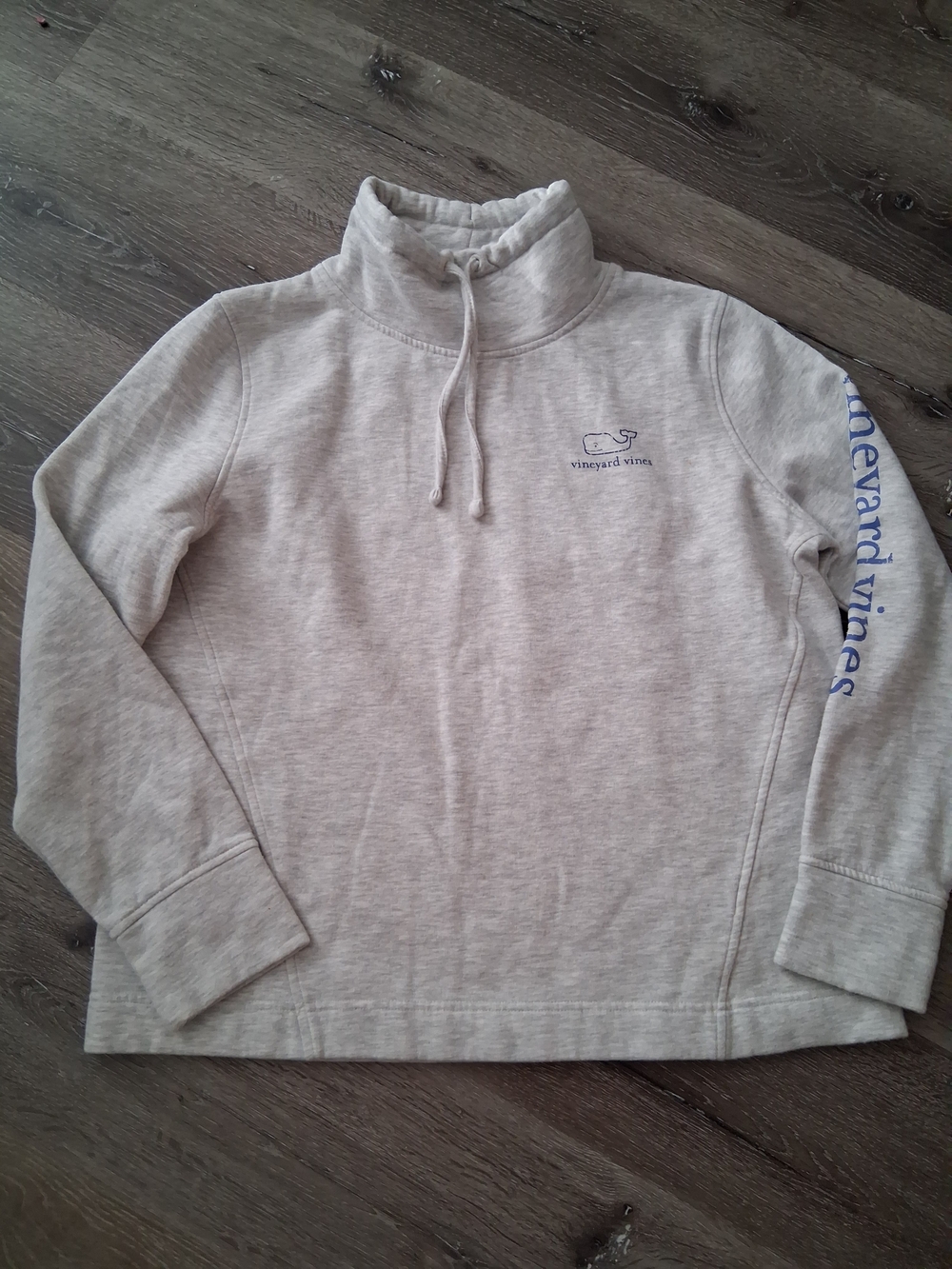 Vineyard Vines Womens Large Light Gray Funnel Neck Pullover Mock Neck Preppy